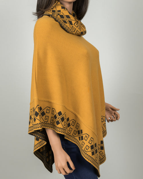 Poncho with Cowl Collar