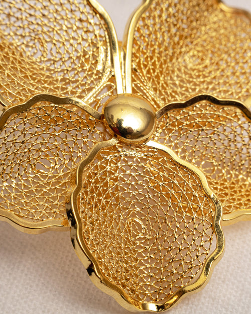 Large Floral Filigree Earrings