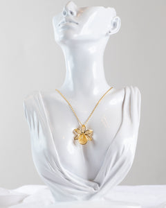 Orchid Filigree Pendant Necklace