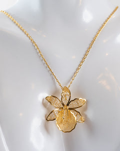 Orchid Filigree Pendant Necklace