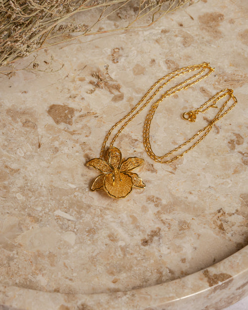 Orchid Filigree Pendant Necklace