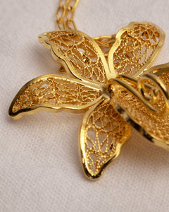 Orchid Filigree Pendant Necklace