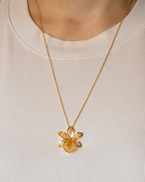 Orchid Filigree Pendant Necklace