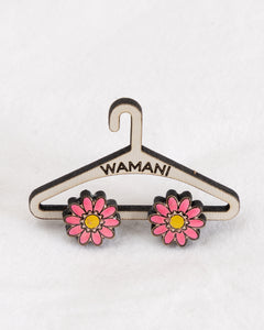 Wooden Floral Stud Earrings