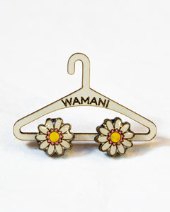 Wooden Floral Stud Earrings