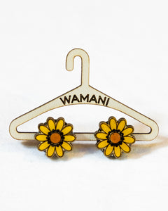 Wooden Floral Stud Earrings