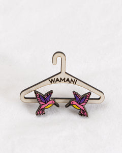 Wooden Hummingbird Stud Earrings