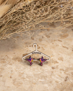 Wooden Hummingbird Stud Earrings