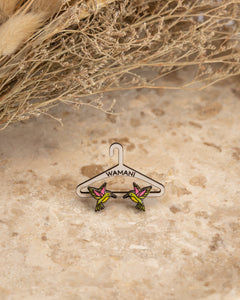 Wooden Hummingbird Stud Earrings