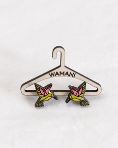 Wooden Hummingbird Stud Earrings