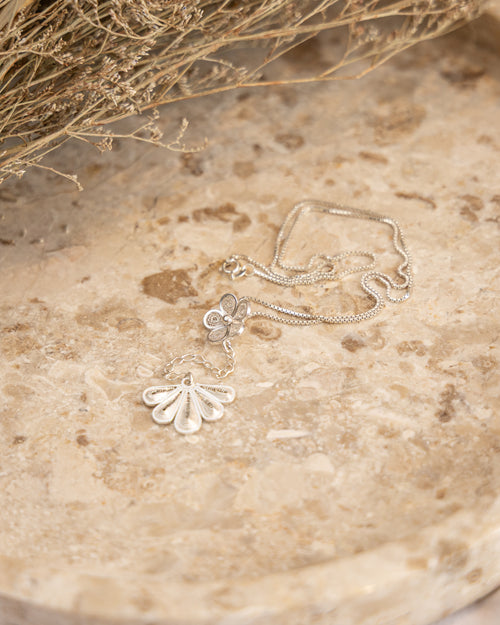 Floral Filigree Pendant Necklace