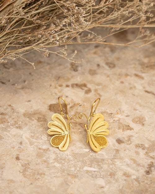 Butterfly Dangle Filigree Earrings