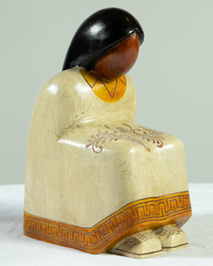 Wooden Cholita Statue