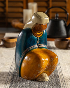 Wooden Indigenous Man Statue