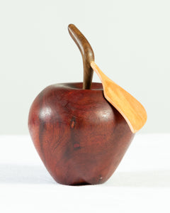 Hand-Carved Wooden Apple Decor