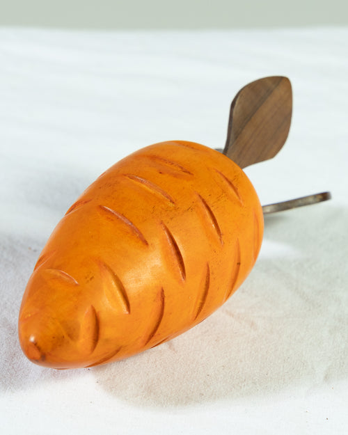 Hand-Carved Wooden Carrot Decor