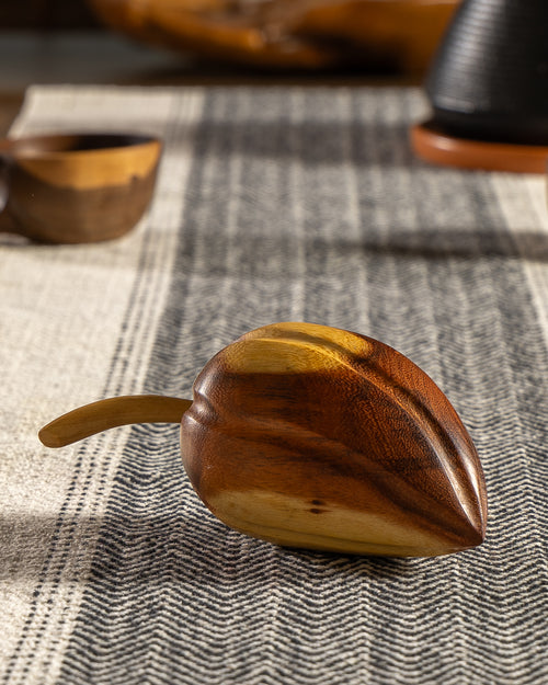 Hand-Carved Wooden Papaya Decor