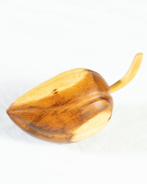 Hand-Carved Wooden Papaya Decor