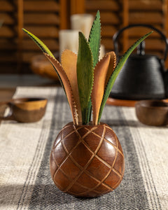 Hand-Carved Wooden Pineapple Decor