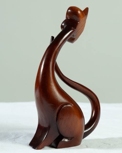 Hand-Carved Wooden Siamese Cats