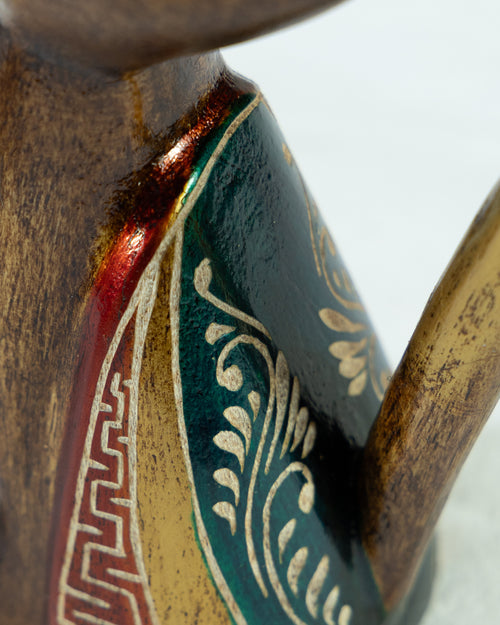 Decorative Hand-Painted Wooden Sitting Cat Trio