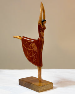 Hand-Carved Wooden Ballerina Statue