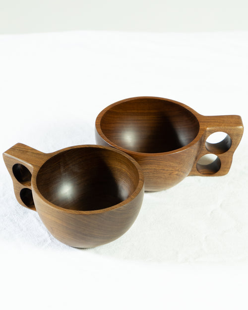 Hand-Carved Coffee Mug Duo