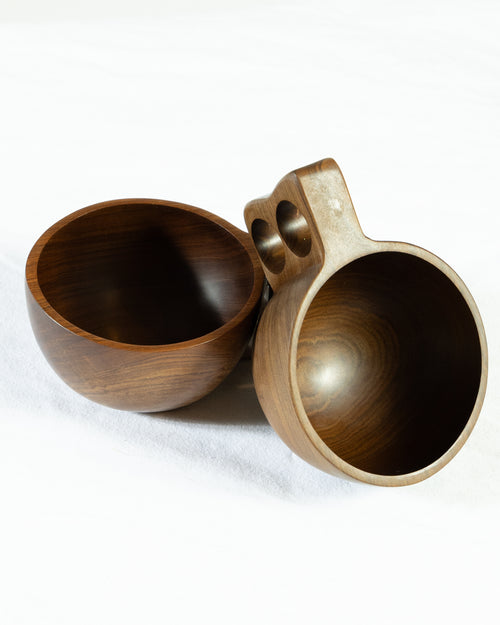 Hand-Carved Coffee Mug Duo
