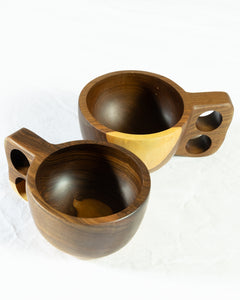 Hand-Carved Coffee Mug Duo