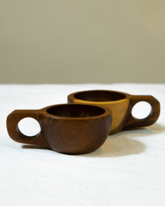 Hand-Carved Espresso Mug Duo