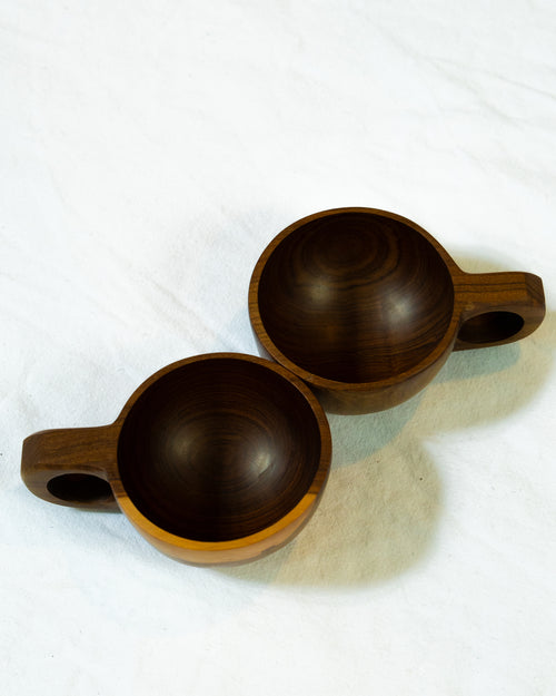 Hand-Carved Espresso Mug Duo
