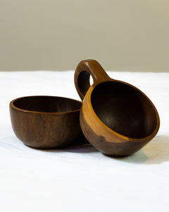 Hand-Carved Espresso Mug Duo