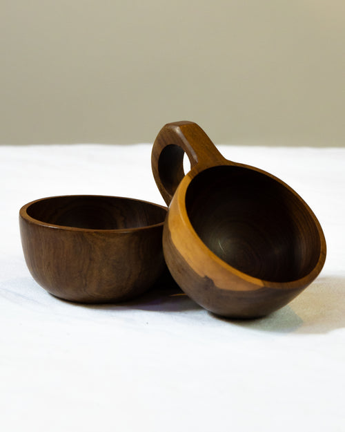 Hand-Carved Espresso Mug Duo