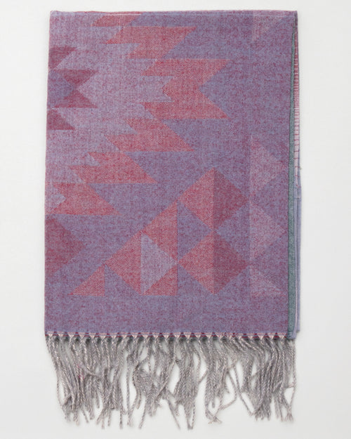 Cashmere Blend Shawl - Purple & Dusty Rose