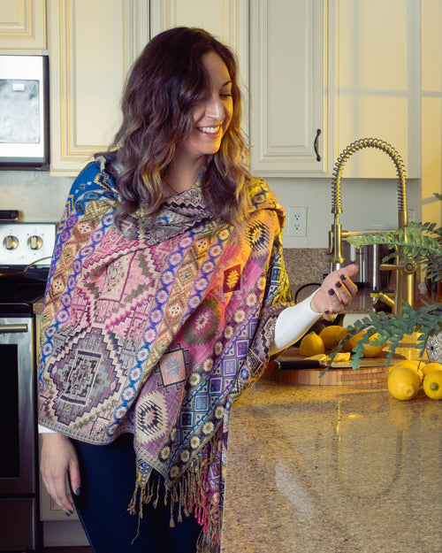 Multi-Color Patterned Shawl