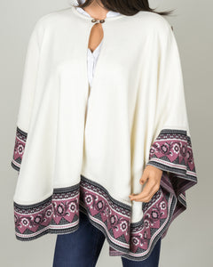 Soft White Convertible Poncho Shawl