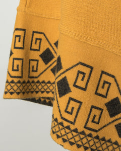 Poncho with Cowl Collar - Mustard Yellow