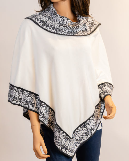 Poncho with Cowl Collar