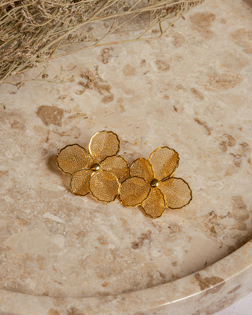 Large Floral Filigree Earrings