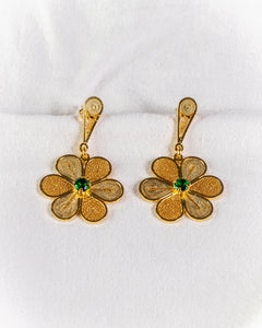 Floral Dangle Filigree Earrings