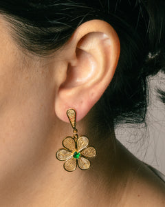 Floral Dangle Filigree Earrings