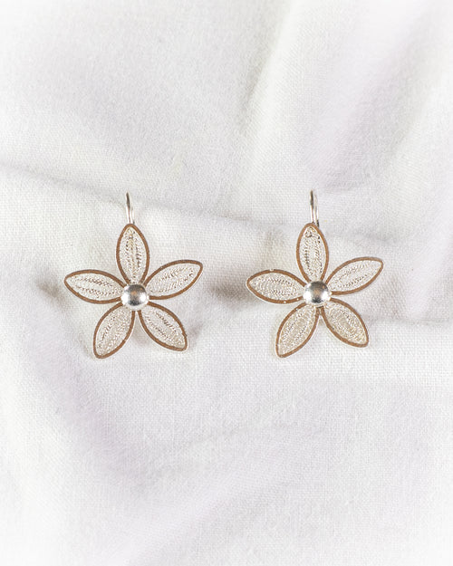 Small Filigree Flower Dangle Earrings