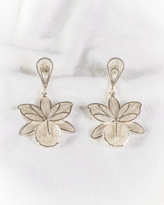 Orchid Dangle Filigree Earrings