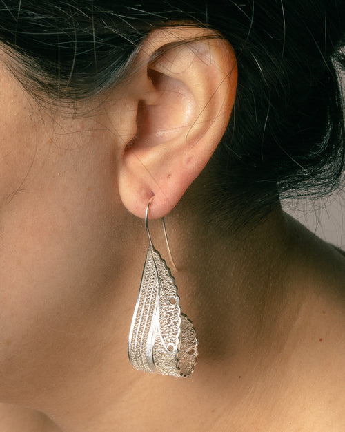 Large Leaf Filigree Earrings