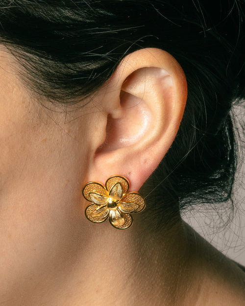 Medium Flower Filigree Earrings