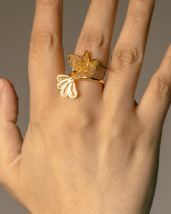 Hummingbird Filigree Adjustable Ring