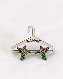 Wooden Hummingbird Stud Earrings