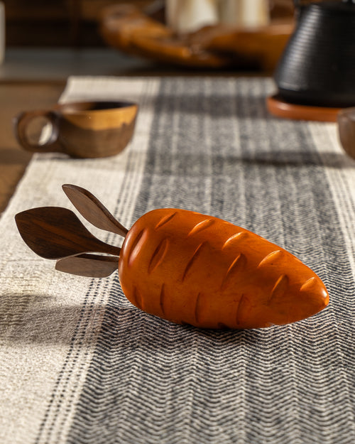 Hand-Carved Wooden Carrot Decor