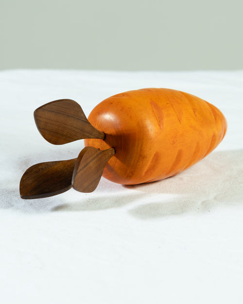 Hand-Carved Wooden Carrot Decor